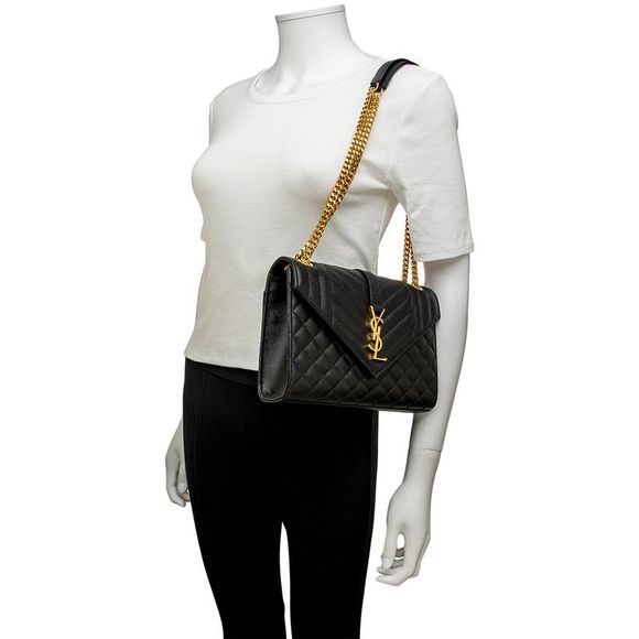 Saint Laurent Envelope Medium Leather Shoulder Bag - Picture 3 of 4